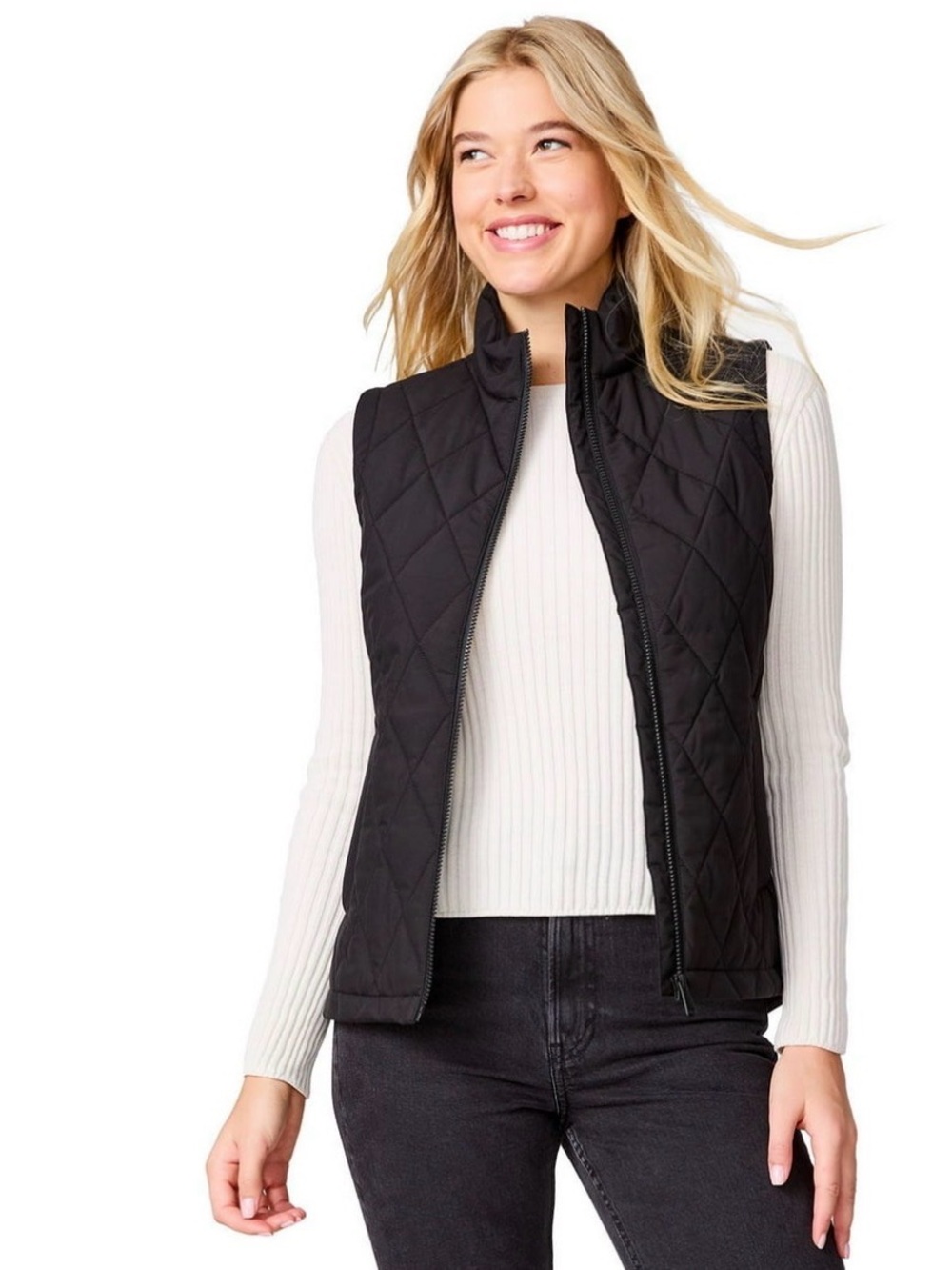 Free Country Black Quilted Women's Vest - XX-Large
